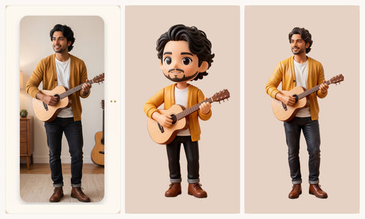 Custom Guitar Player Figurine from Photo