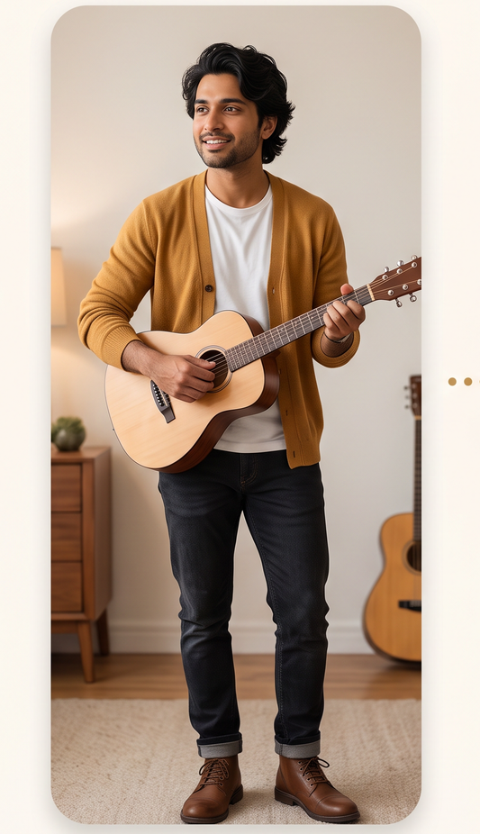 Custom Guitar Player Figurine from Photo