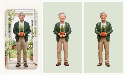 Custom Retirement Gardener Figurine from Photo